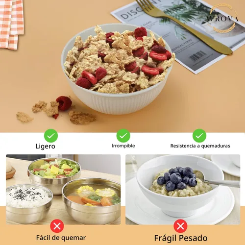 Miniatura 4 de Wrova Juego de 8 cuencos de paja de trigo, cuencos irrompibles para cereales de 26 onzas, aptos para microondas y lavavajillas, cuencos para niños