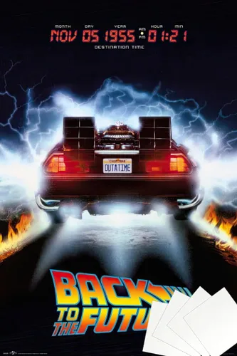 STOP ONLINE - Póster de la película de Regreso al Futuro - DeLorean, Destino 05 de noviembre de 1955 (24 x 36 pulgadas), juego de póster y tira