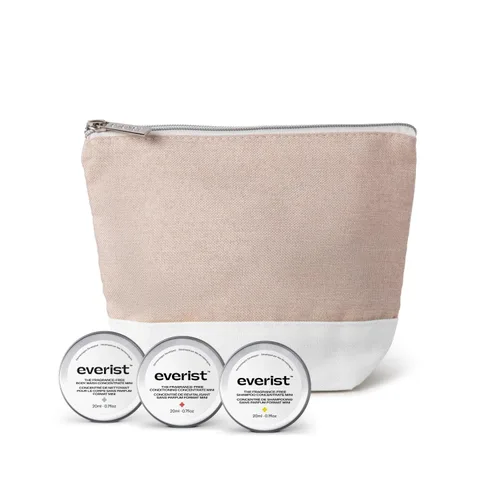 Everist The Shower Essentials Kit de viaje, hidratante para todo tipo de cabello y piel (sin fragancia)