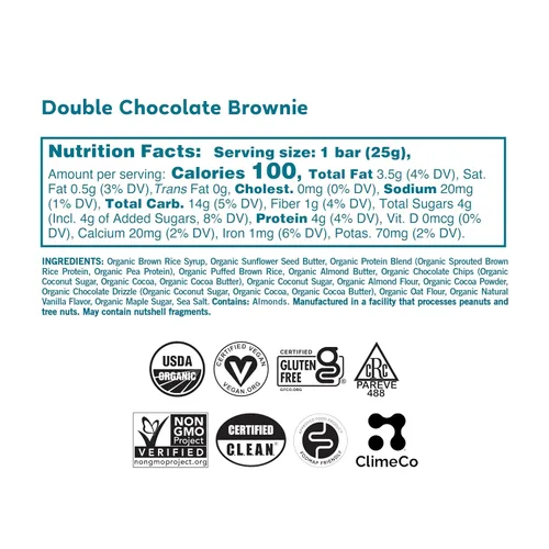 Miniatura 4 de GoMacro Kids MacroBar - Barras veganas orgánicas – Brownie de chocolate doble (barras de 0.90 onzas, 7 unidades)
