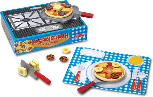 Miniatura 9 de Melissa & Doug Juego de panqueques Flip and Serve (19 pcs) - Comida de madera para el desayuno