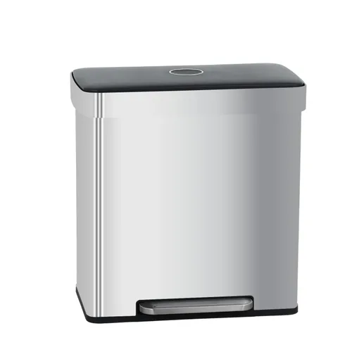 Miniatura 8 de BestOffice Basurero de cocina con tapa para oficina, dormitorio, baño, papelera, a prueba de huellas dactilares, acero inoxidable cepillado, 10