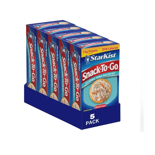 Miniatura 11 de StarKist Snack-To-Go Ready to Eat Meals Kit de ensalada de atún, 3.6 onzas (paquete de 12) Ensalada clásica de atún con galletas saladas.
