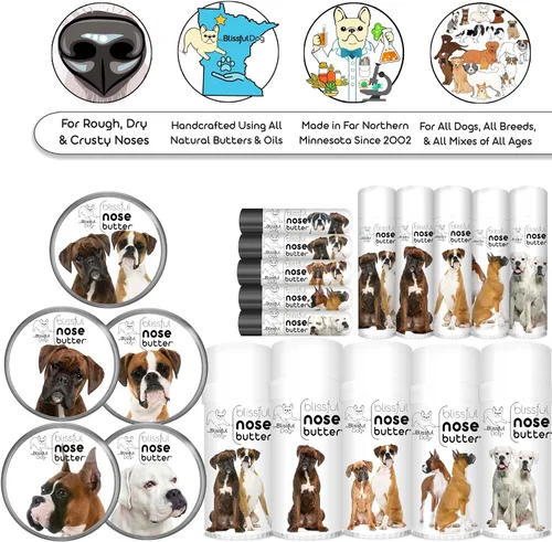 Miniatura 6 de The Blissful Dog Brindle Boxer Mantequilla para Nariz, Bálsamo Versátil para Nariz de Perro para Nariz Seca, Hidratante de Nariz Hecho a Mano
