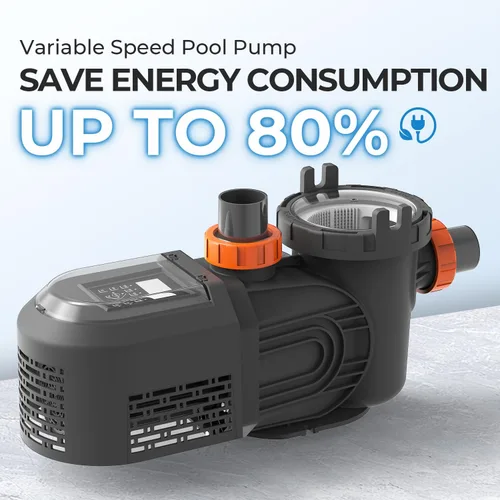 Miniatura 5 de Bombas de piscina de velocidad variable de 1.8 HP, bomba de piscina autocebante para sobre el suelo/enterrada de 9114 GPH con temporizador 220-240V