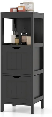 Giantex Organizador de baño y armario de almacenamiento, soporte organizador de almacenamiento con 2 cajones extraíbles, dispositivo anti-caída,
