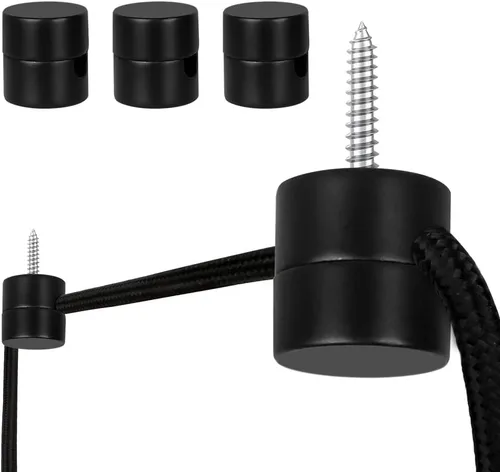Paquete de 3 Ganchos de Metal Swag para Luces Colgantes de Techo, Gancho de Luz Colgante para Lámpara, Ganchos de Techo Negros, Ganchos de Pared