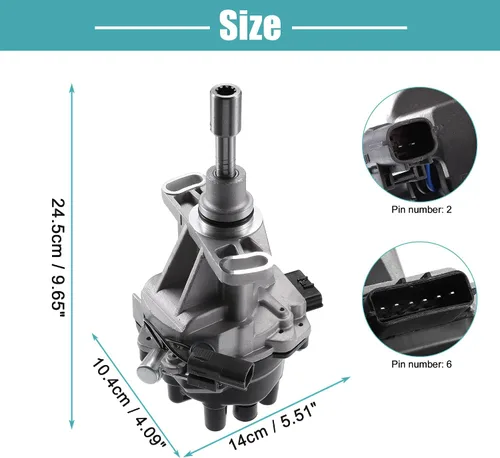 Miniatura 4 de X AUTOHAUX Distribuidor de encendido de reemplazo para Nissan D21 Hardbody Pickup 1996-1997 22100-1S701 22100-1S702 22100-1S703 con tapa y rotor