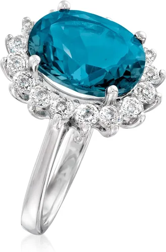 Miniatura 3 de Ross-Simons 5.40 Carat London Blue Topaz and 1.10 ct. t.w. White Topaz Ring in Sterling Silver