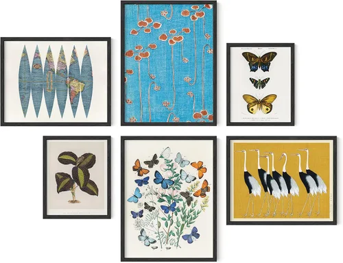 Miniatura 25 de HAUS AND HUES Arte japonés para pared, decoración enmarcada, pinturas asiáticas verdes y azules para pared, impresiones contemporáneas, póster