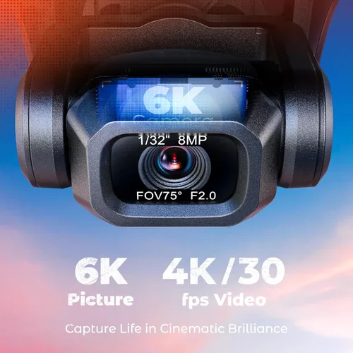 Miniatura 3 de V11Air Drone con cámara UHD 6K para adultos, cardán sin escobillas de 3 ejes, video 4K/30FPS, tiempo de vuelo de 70 minutos con 2 baterías Azul