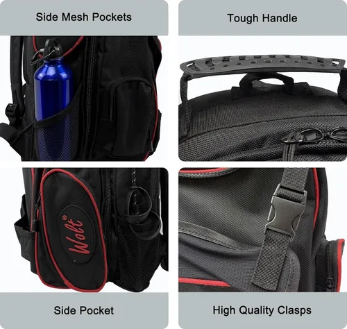Miniatura 3 de WOLT Mochila ecuestre profesional para equitación, bolsa de equipo con soporte para casco y múltiples compartimentos