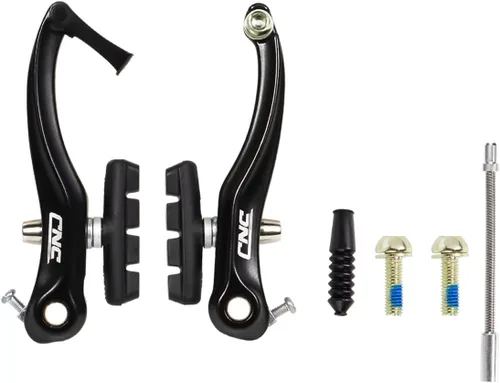 CNC Set de Frenos V-Brake, Frenos V-Brake de Palanca Lineal para Bicicleta para Rueda Delantera/Trasera, Brazo Largo 110mm, Negro …