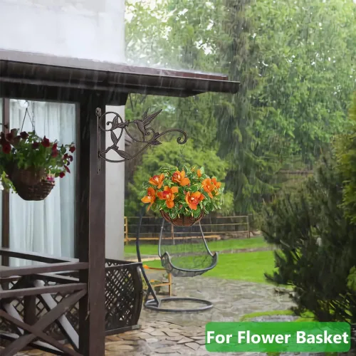 Miniatura 6 de Soportes para colgar plantas en la pared, de hierro fundido, de metal, para plantas forjadas, ganchos decorativos para colibrí, para interiores