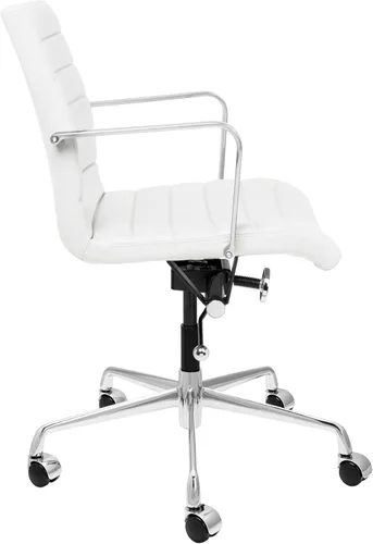Miniatura 4 de Laura Davidson Furniture SOHO II Silla de oficina acanalada, silla de escritorio con respaldo medio, diseño ergonómico con reposabrazos y giratorio