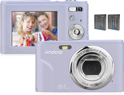 Miniatura 12 de Andoer Cámara de vídeo digital portátil de alta definición 1080P DV 16 MP con pantalla LCD de 2.7 pulgadas, zoom digital de 16x y batería incorporada
