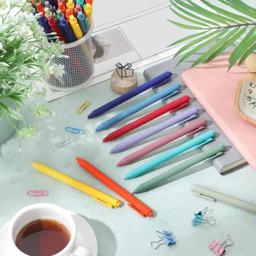 Miniatura 5 de Crtiin 50 bolígrafos de gel de tinta a granel, bolígrafo retráctil de punta fina de 0.5 mm, tinta negra, escritura suave, suministros de oficina