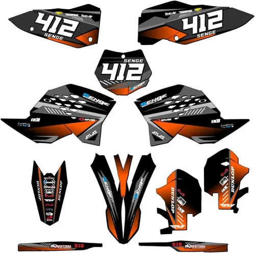 Miniatura 5 de Kit de base gráfica SXF Surge Black Senge 2007-2010 compatible con KTM
