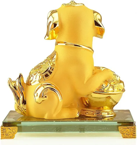 Miniatura 2 de Estatua coleccionable de resina dorada del año del zodiaco chino de gran tamaño para decoración de mesa