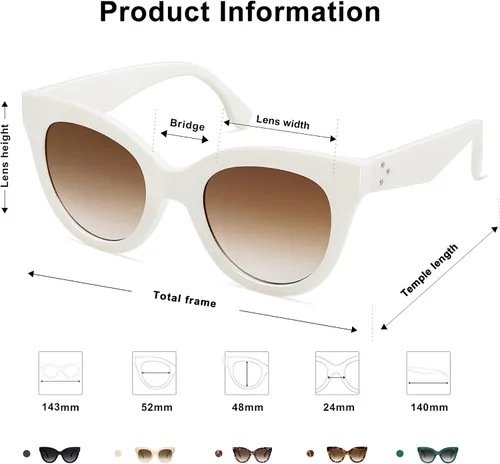 Miniatura 5 de SOJOS Gafas de sol retro de gran tamaño para mujer, estilo vintage, de moda, SJ2074