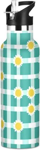 Miniatura 19 de Cartoon Lily White Double Wall Vacuum Insulated Bottles Water Bottles With Straws Leak-proof BPA-Free Leak Proof for Gym Sports