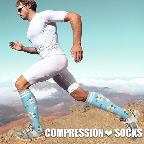 Miniatura 116 de Paquete de 3 pares de calcetines de compresión médica para mejorar la circulación de mujeres y hombres, para correr, hacer deporte y amamantar