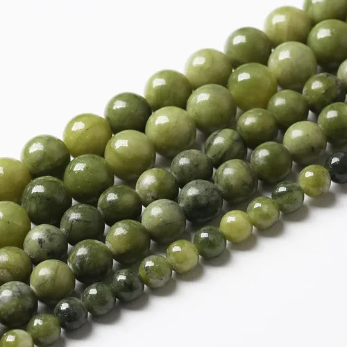 Miniatura 2 de Cuentas de jade verde chino natural, piedras preciosas, cuentas redondas sueltas para hacer joyas, pulsera DIY, collar, 8mm, 45 piezas, 15 pulgadas