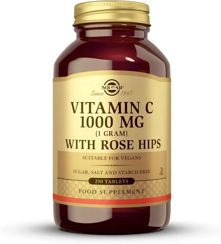 Solgar Vitamina C de 1000 mg con escaramujos, 250 tabletas - Antioxidante e inmunológico - Salud general - Apoya la piel y las articulaciones