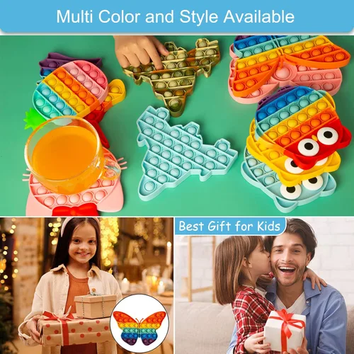 Miniatura 6 de Juguetes Sensoriales Pop Bubble Fidget, Juguetes Sensoriales para Apretar, Regalos Novedosos para Niños y Niñas, Herramientas para Aliviar el Estrés