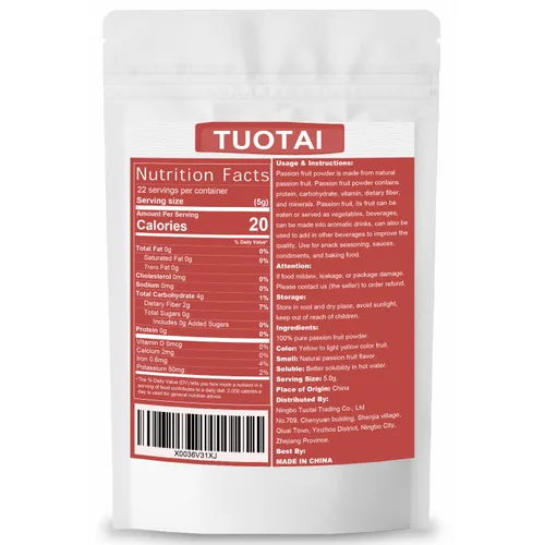 Miniatura 7 de Polvo liofilizado de fruta de la pasión, 4 onzas, polvo de fruta de la pasión para pasteles, bebidas y alimentos para hornear