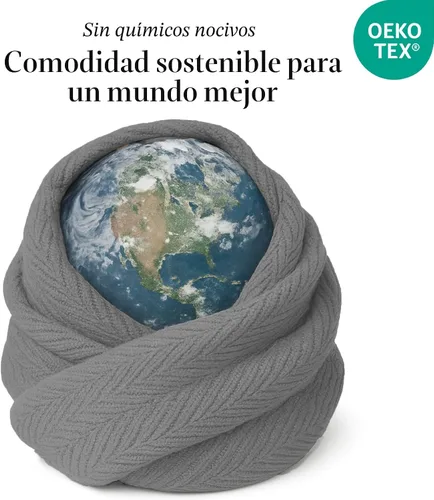 Miniatura 6 de Threadmill Mantas de algodón de lujo para cama tamaño Queen Manta 100% algodón para todas las estaciones Manta térmica de otoño suave y Gris