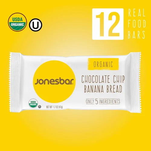 Miniatura 3 de JONESBAR USDA Organic Fruit & Nut Bar, Non-GMO, Kosher, Vegan, Gluten Free, Simple Snack Bar (Banana Chocolate Chip 12 Count (Pack of 1))