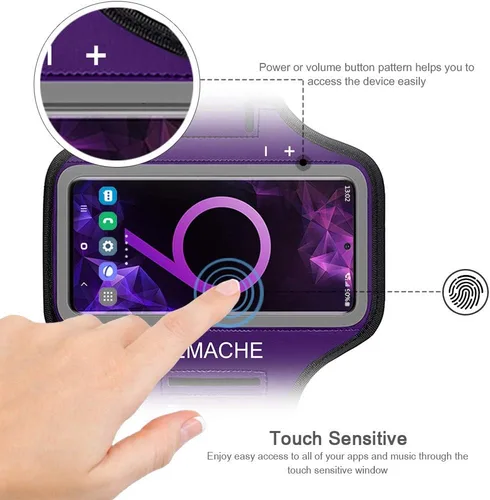 Miniatura 2 de Brazalete para Galaxy S10 S9 S8, JEMACHE Gym Running Ejercicios Entrenamientos Teléfono Banda para Samsung Galaxy S10/S9/S8/S7 Edge (morado)