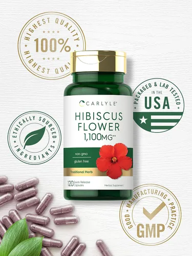 Miniatura 5 de Carlyle Extracto de flor de hibisco 120 cápsulas Suplemento sin OMG, sin gluten