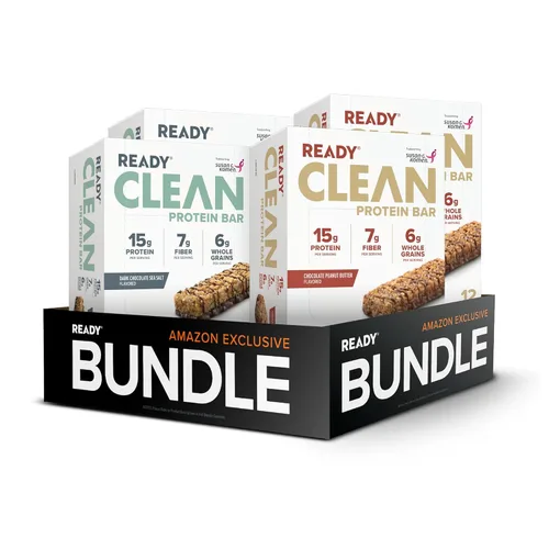 Ready Paquete de barras de proteínas – Snack alto en proteínas con 0.55 onzas de proteína de suero de leche, con semillas de lino y omega-3 para una