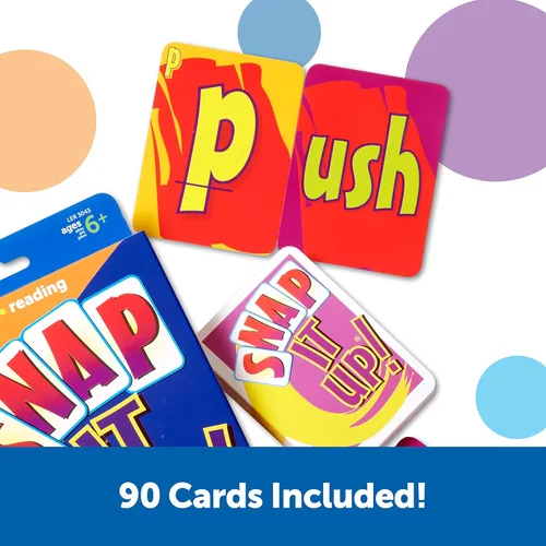 Miniatura 4 de Learning Resources Snap It Up Phonics - Juego de cartas de lectura, tarjetas flash de palabras a la vista, tablero familiar fonético, artículos