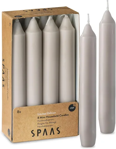 Miniatura 8 de Candelabros rectos negros – Paquete de 8 velas negras recubiertas de 6 pulgadas – Velas sin perfume de 5 horas de duración para Halloween