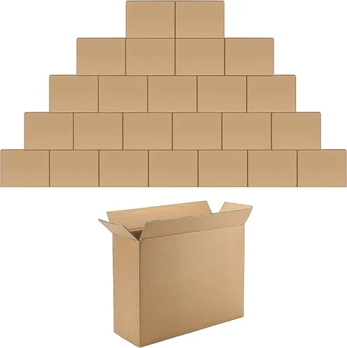 Miniatura 17 de Cajas de envío con embalaje de 8 x 6 x 4 pulgadas, cajas de cartón corrugado pequeñas de kraft para mudanzas, envíos por correo, 25 unidades 25