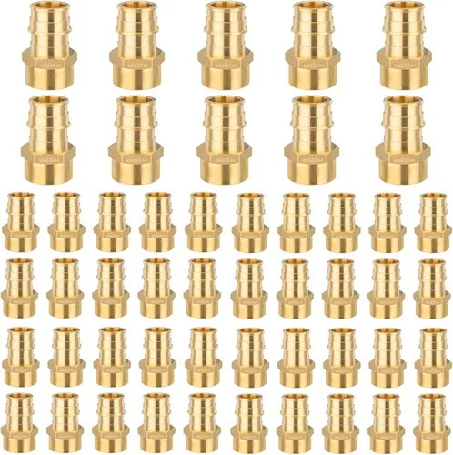 Miniatura 13 de Paquete de 5 accesorios PEX-A, adaptador NPT hembra de expansión de latón de 1 x 1 pulgada, adaptador roscado hembra PEX ASTM F1960 para tubos Pex