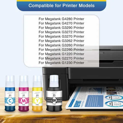 Miniatura 2 de Botellas de tinta Topcolor GI-21 G3270 G3260 compatibles para Canon 21 GI-21 GI21, juego de botellas de recarga de tinta, compatibles