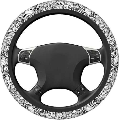 Miniatura 4 de Funda protectora para volante de automóvil de 15 pulgadas para mujeres y hombres, funda protectora de neopreno antideslizante para volante