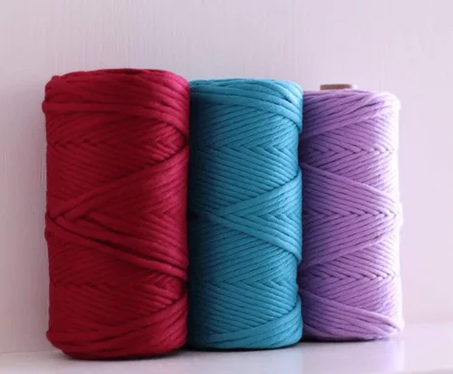 Miniatura 3 de Cuerda de macramé 21S de 0.157 in x 328.1 ft, cuerda trenzada de algodón 100% puro de lujo, cuerda trenzada para manualidades, colgar en la pared