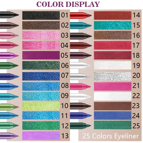 Miniatura 3 de Kaely Lápiz Delineador de Ojos en Gel para Mujeres, Delineador de Ojos Negro Natural Impermeable a Prueba de Manchas con Sacapuntas, Delineadores