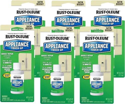 Rust-Oleum 203002-6PK Pintura de retoque para electrodomésticos especiales, 0.6 onzas, galletas, paquete de 6 Biscuit