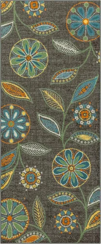 Miniatura 19 de Maples Rugs Reggie - Alfombra de pasillo floral, fabricada en Estados Unidos, lavable, antideslizante, alfombra de interior para cocina, pasillo