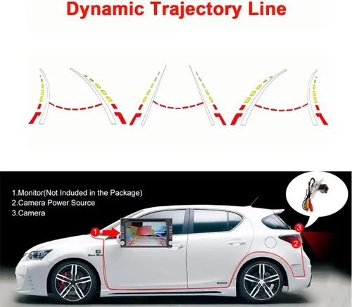 Miniatura 2 de Vlicevrn - Cámara de visión trasera para vehículo de automóvil, trayectoria dinámica, pistas de línea de respaldo para Toyota RAV4 XA30 / Toyota
