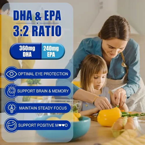 Miniatura 3 de Gomitas de aceite de hígado de bacalao de 1000 mg para adultos y niños, con vitamina A y D3, suplemento de aceite de pescado Omega 3, DHA 360 mg