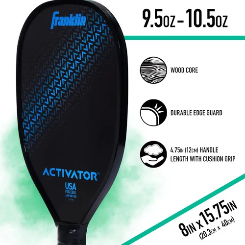 Miniatura 5 de Franklin Sports Juego de paletas y pelotas de pickleball - Raquetas de madera para pickleball + bolas - Activador - Aprobado por USAPA Juego