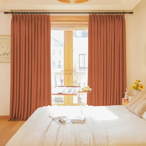Miniatura 14 de HUTO Cortinas Plisadas de Pinzas Opacas con Aislamiento Térmico para Oscurecer la Habitación, Panel de Tratamiento de Ventana para Sala de Estar