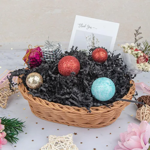 Miniatura 5 de Caleihd Serpentina de papel de corte arrugado para Navidad, boda, cumpleaños, dama de honor, compromiso, manualidades, cajas de regalo, bolsas, Negro